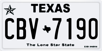 TX license plate CBV7190