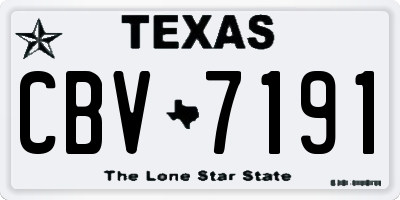 TX license plate CBV7191