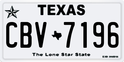 TX license plate CBV7196