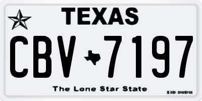 TX license plate CBV7197