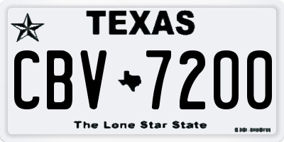 TX license plate CBV7200
