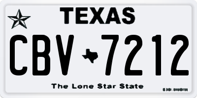 TX license plate CBV7212