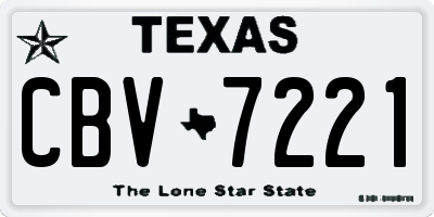 TX license plate CBV7221