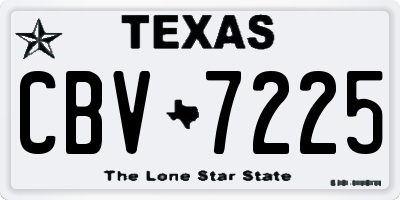 TX license plate CBV7225
