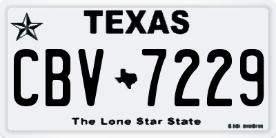 TX license plate CBV7229