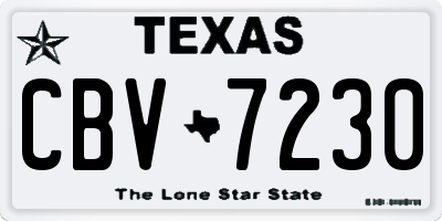 TX license plate CBV7230