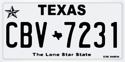 TX license plate CBV7231