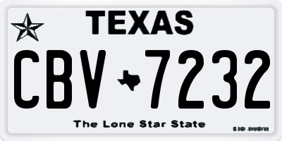 TX license plate CBV7232