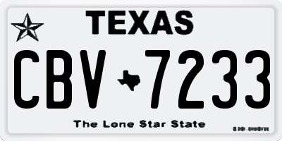 TX license plate CBV7233