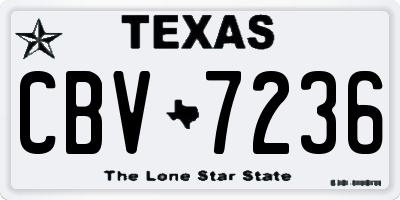 TX license plate CBV7236