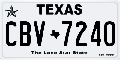 TX license plate CBV7240