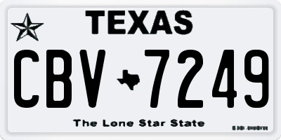 TX license plate CBV7249