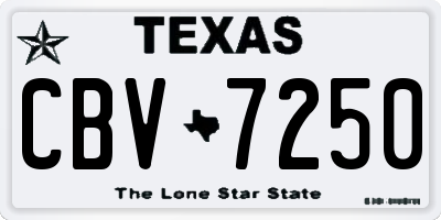 TX license plate CBV7250