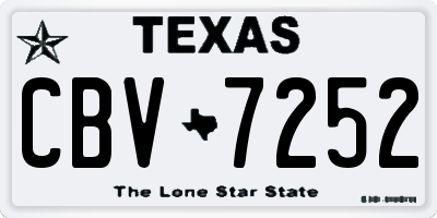 TX license plate CBV7252
