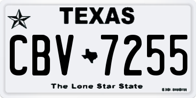 TX license plate CBV7255