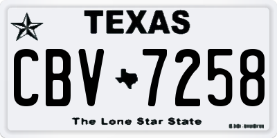 TX license plate CBV7258