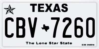 TX license plate CBV7260