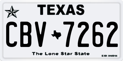 TX license plate CBV7262