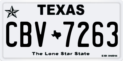 TX license plate CBV7263