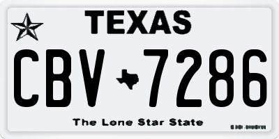 TX license plate CBV7286
