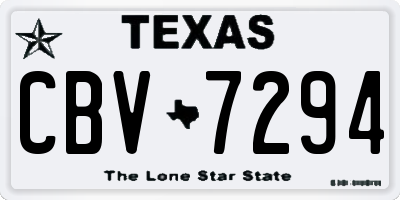 TX license plate CBV7294