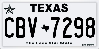 TX license plate CBV7298