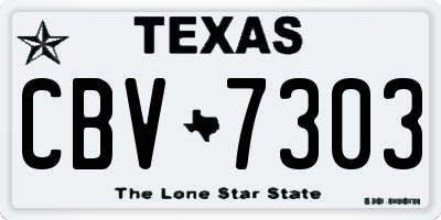 TX license plate CBV7303