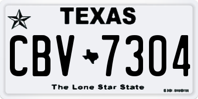 TX license plate CBV7304