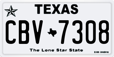 TX license plate CBV7308