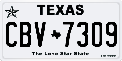 TX license plate CBV7309