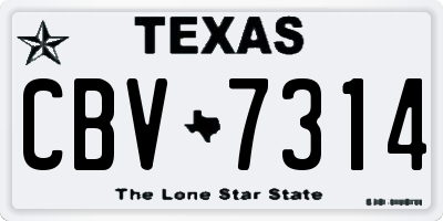 TX license plate CBV7314