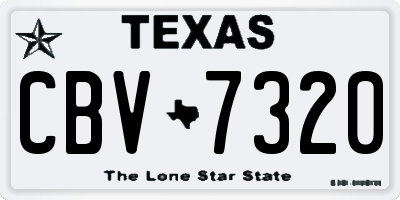 TX license plate CBV7320
