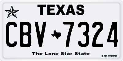 TX license plate CBV7324