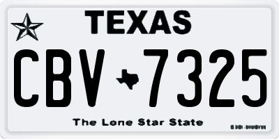 TX license plate CBV7325