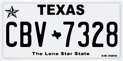 TX license plate CBV7328