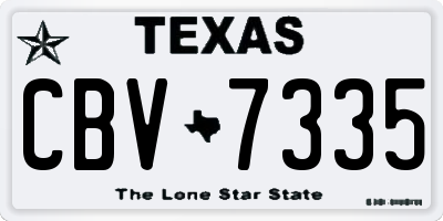 TX license plate CBV7335