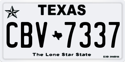 TX license plate CBV7337