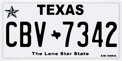 TX license plate CBV7342
