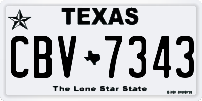 TX license plate CBV7343