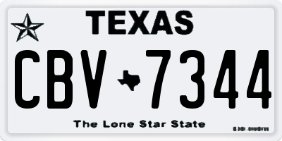 TX license plate CBV7344