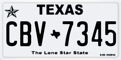TX license plate CBV7345