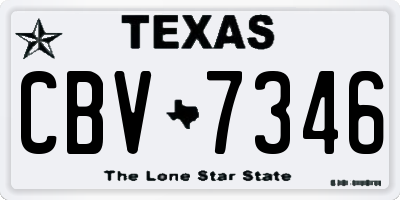 TX license plate CBV7346