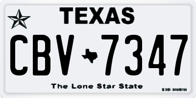 TX license plate CBV7347