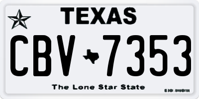 TX license plate CBV7353