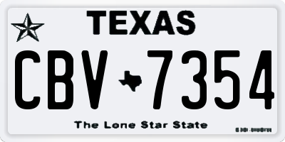 TX license plate CBV7354