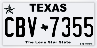 TX license plate CBV7355