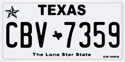 TX license plate CBV7359