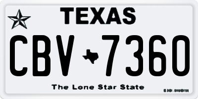 TX license plate CBV7360