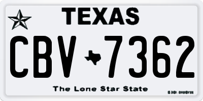 TX license plate CBV7362