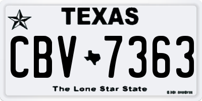 TX license plate CBV7363